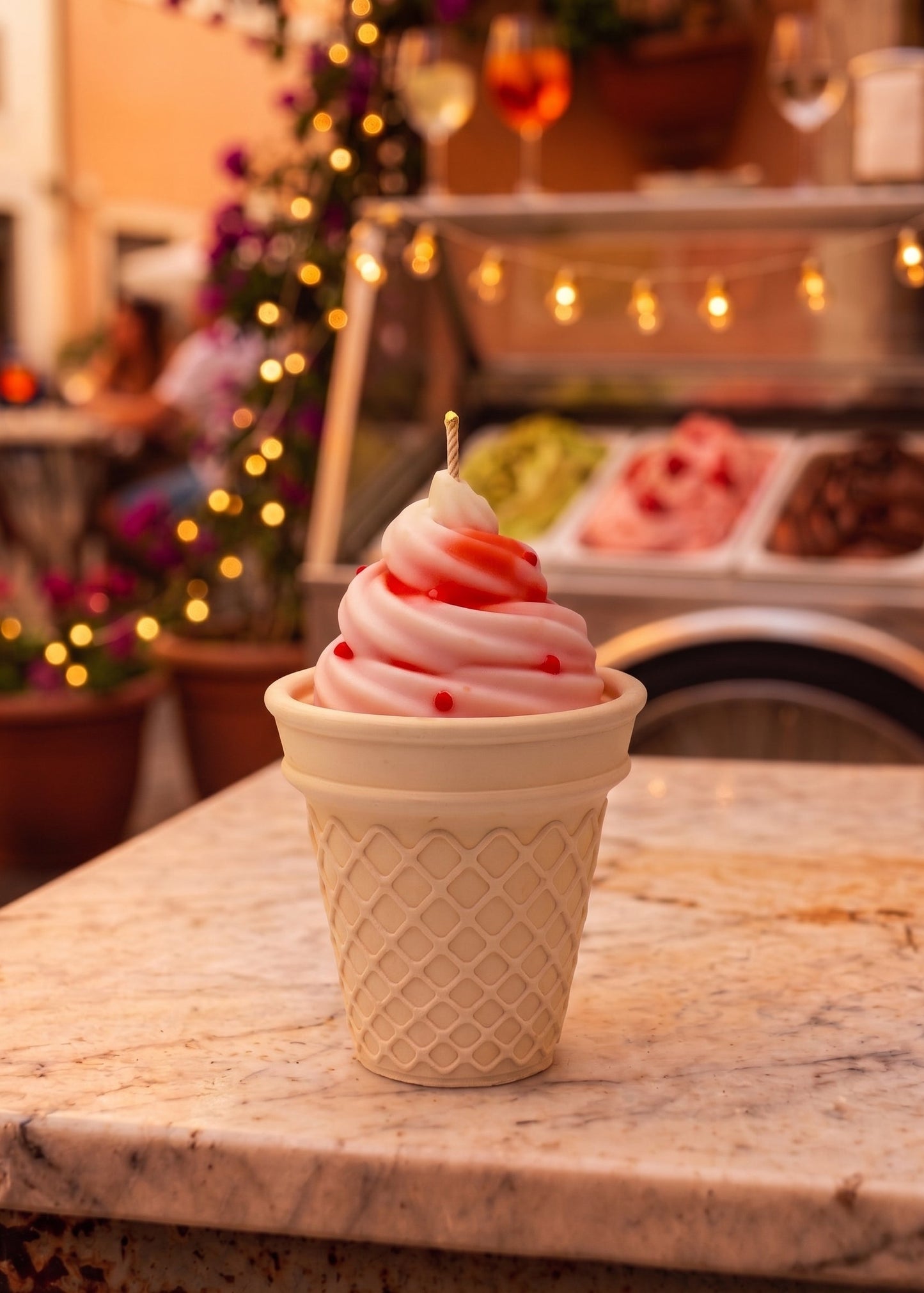 Strawberry Cheesecake Swirl Cone
