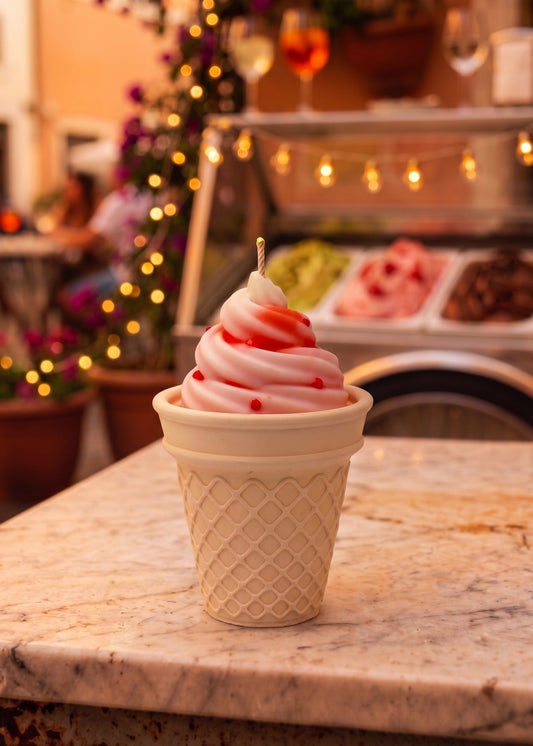 Strawberry Cheesecake Swirl Cone