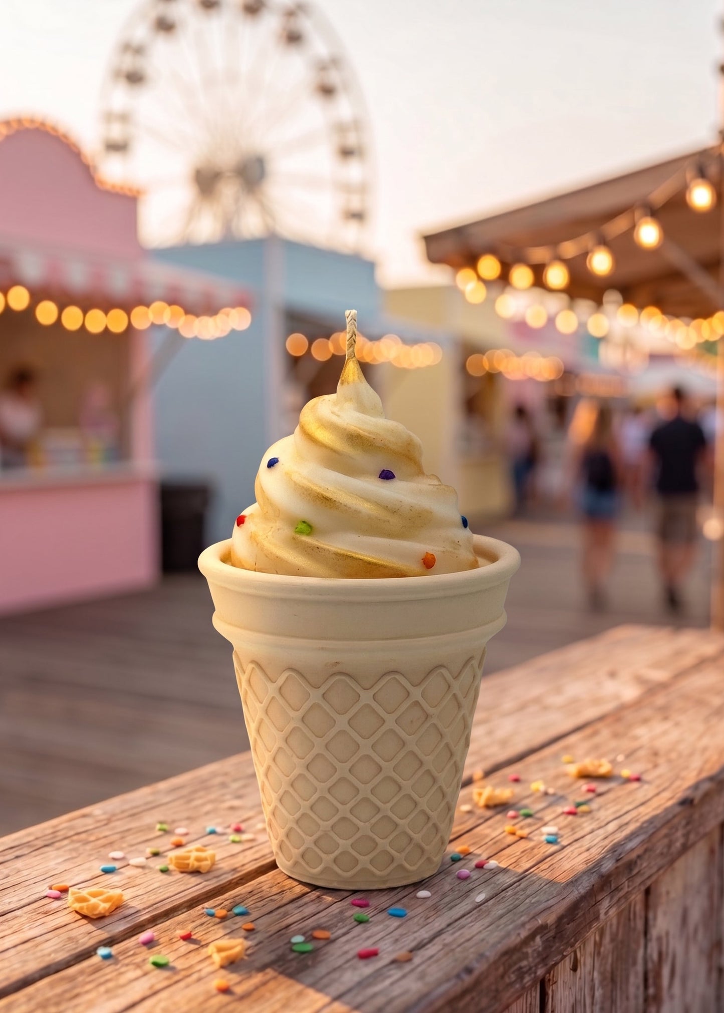 Velvet Vanilla Sprinkle Swirl Cone